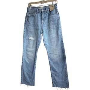 NWD Madewell The 90s Straight Ripped Light Wash High Rise Jeans Size 26P